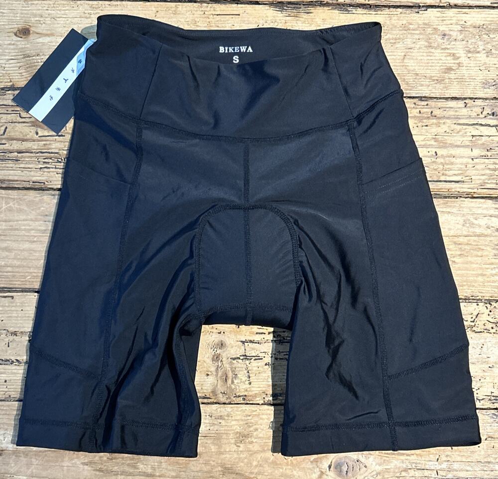 Bikewa Men’s Size S Black Cycling Shorts With Pads NWT